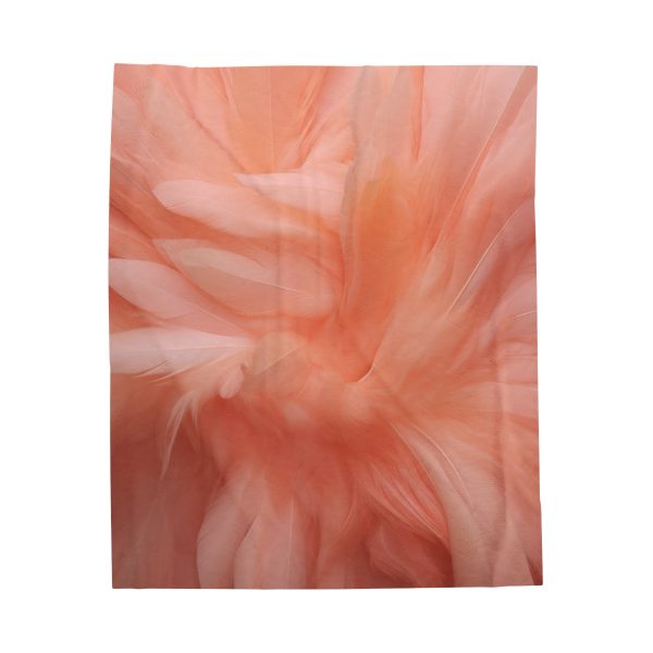 Lovely Fuzzy Feathers in Peach 01 - Velveteen Plush Blanket - Image 17