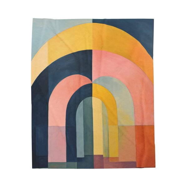 Soft Geometric Archways - Velveteen Plush Blanket - Image 17