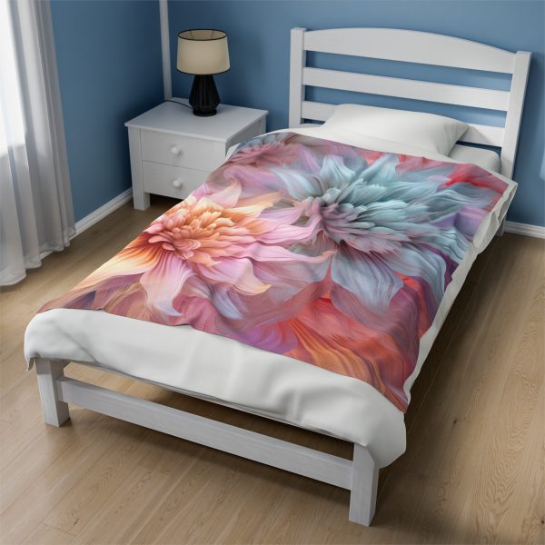 Pastel Fantasy Baroque Floral 03 - Velveteen Plush Blanket - Image 3