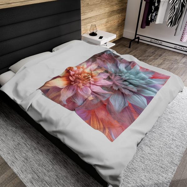 Pastel Fantasy Baroque Floral 03 - Velveteen Plush Blanket - Image 4