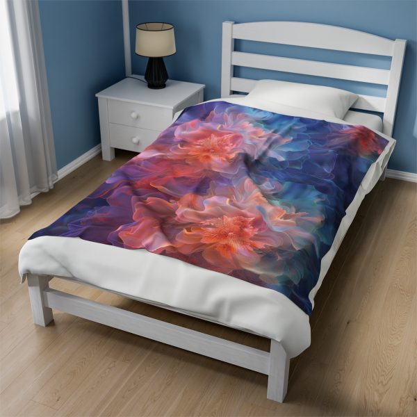 Floral Nebula 09 - Velveteen Plush Blanket - Image 19