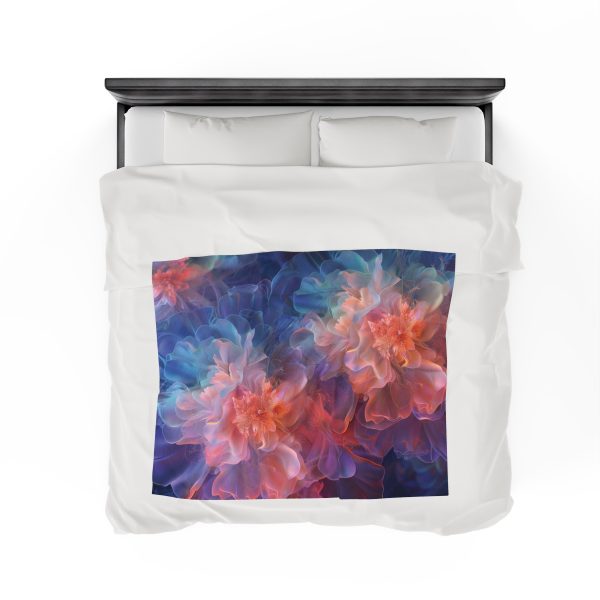 Floral Nebula 09 - Velveteen Plush Blanket - Image 24