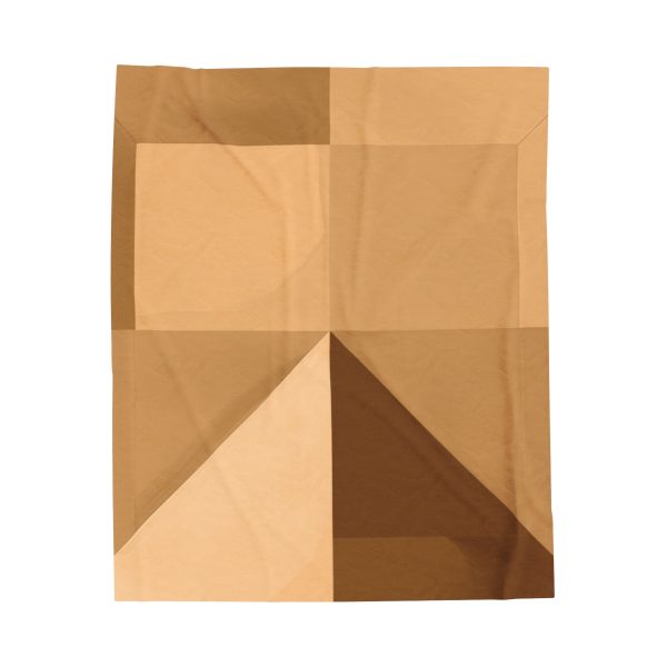 Soft Geometric Pyramid 01 in Honey Yellow Tone - Velveteen Plush Blanket - Image 17