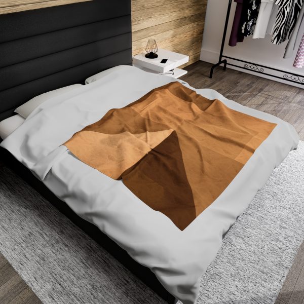 Soft Geometric Pyramid 01 in Honey Yellow Tone - Velveteen Plush Blanket - Image 20