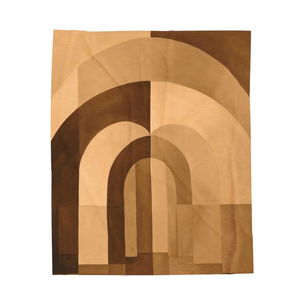 Soft Geometric Archways in Honey Yellow Tone - Velveteen Plush Blanket - Image 17