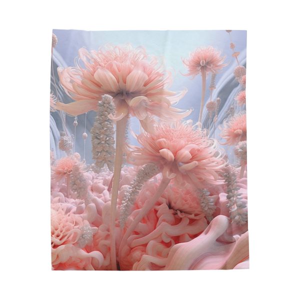 Foamy Floral Fusion 01 - Velveteen Plush Blanket - Image 17