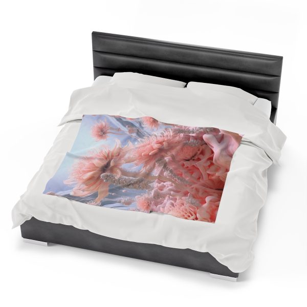 Foamy Floral Fusion 01 - Velveteen Plush Blanket - Image 22