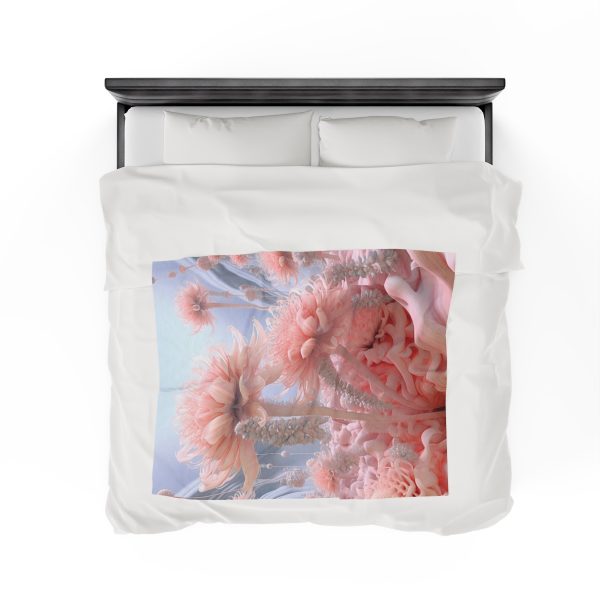 Foamy Floral Fusion 01 - Velveteen Plush Blanket - Image 24