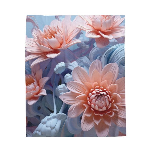 Foamy Floral Fusion 02 - Velveteen Plush Blanket - Image 17