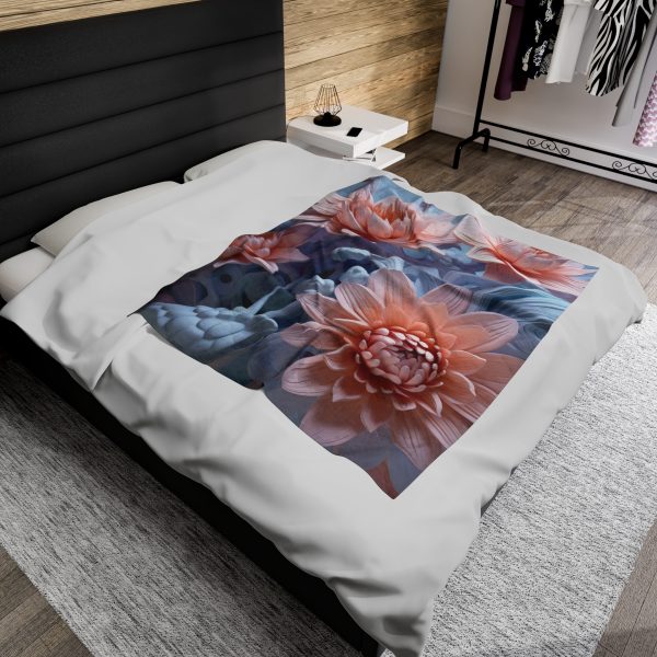 Foamy Floral Fusion 02 - Velveteen Plush Blanket - Image 20