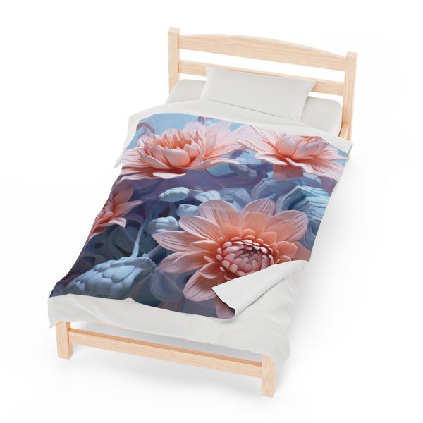 Foamy Floral Fusion 02 - Velveteen Plush Blanket - Image 21