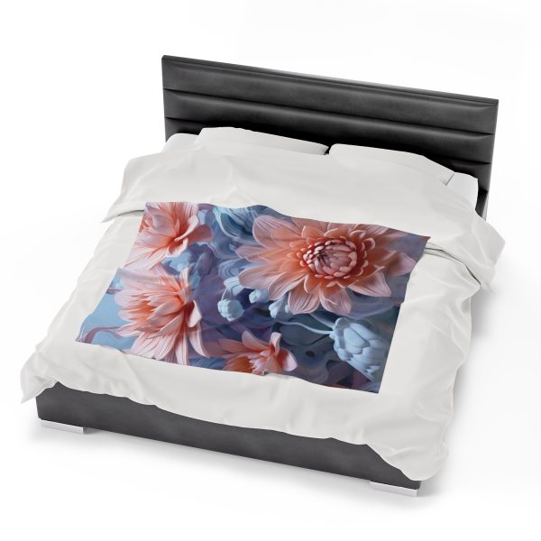 Foamy Floral Fusion 02 - Velveteen Plush Blanket - Image 22