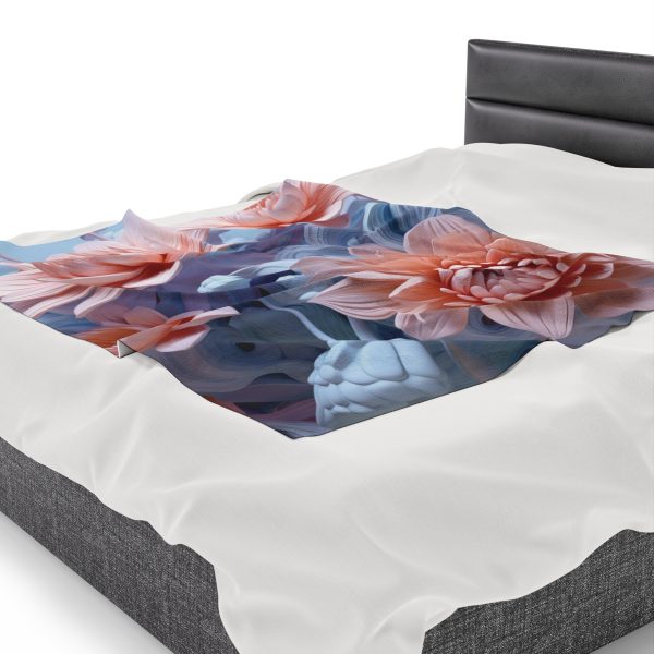 Foamy Floral Fusion 02 - Velveteen Plush Blanket - Image 23