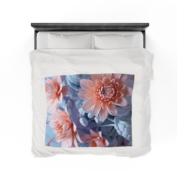 Foamy Floral Fusion 02 - Velveteen Plush Blanket - Image 24