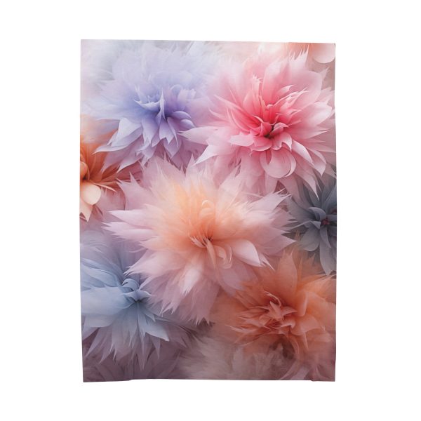 Pastel Palette Fantasy Feather Puffs - Velveteen Plush Blanket - Image 2