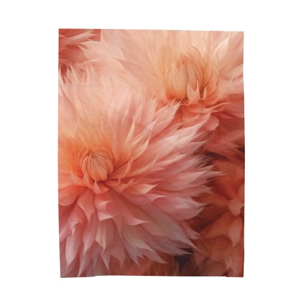 Lovely Fuzzy Buds in Peach 01 - Velveteen Plush Blanket - Image 2