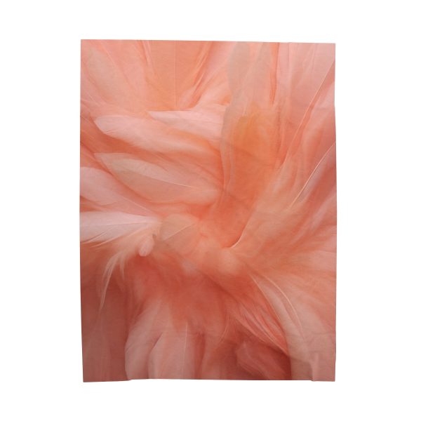 Lovely Fuzzy Feathers in Peach 01 - Velveteen Plush Blanket - Image 2