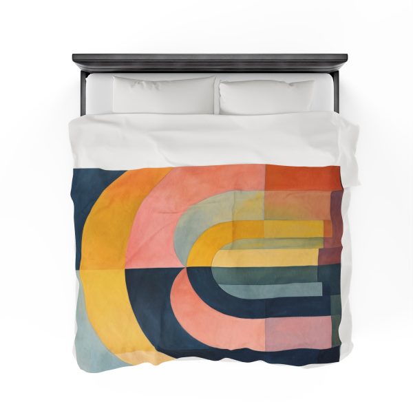 Soft Geometric Archways - Velveteen Plush Blanket - Image 8