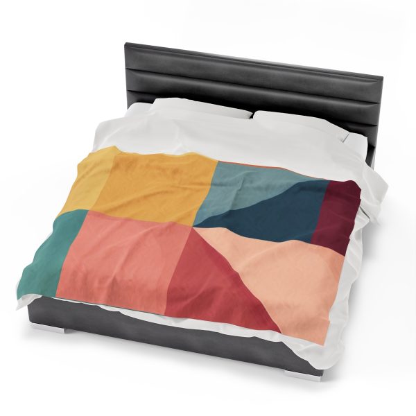 Soft Geometric Pyramid 01 - Velveteen Plush Blanket