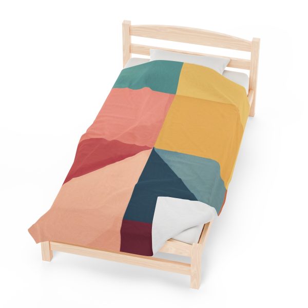 Soft Geometric Pyramid 01 - Velveteen Plush Blanket - Image 6