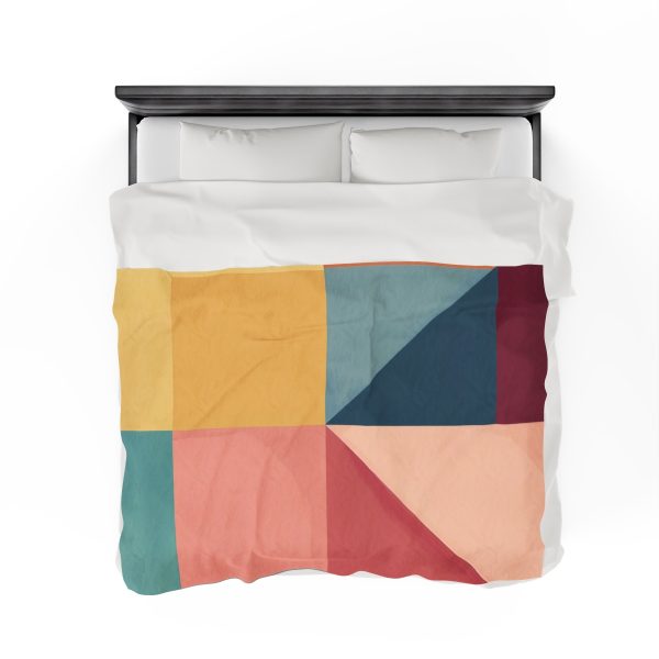 Soft Geometric Pyramid 01 - Velveteen Plush Blanket - Image 8