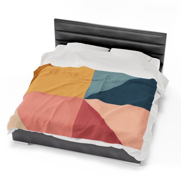 Soft Geometric Pyramid 02 - Velveteen Plush Blanket