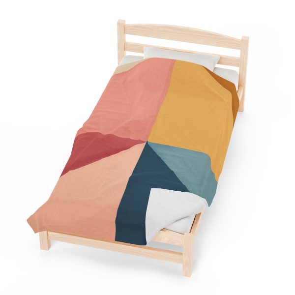 Soft Geometric Pyramid 02 - Velveteen Plush Blanket - Image 6