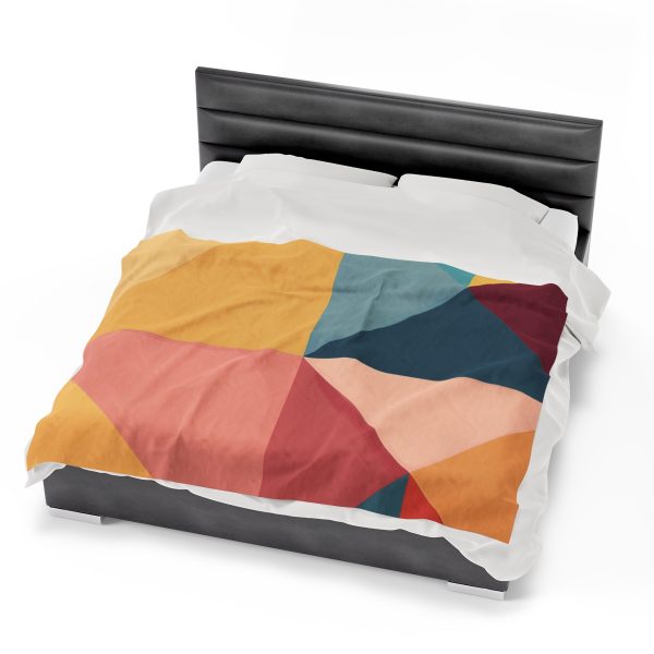 Soft Geometric Pyramid 03 - Velveteen Plush Blanket