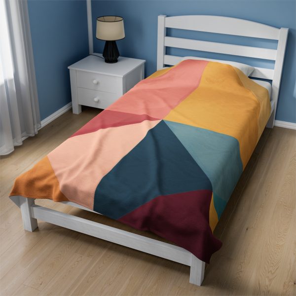 Soft Geometric Pyramid 03 - Velveteen Plush Blanket - Image 4