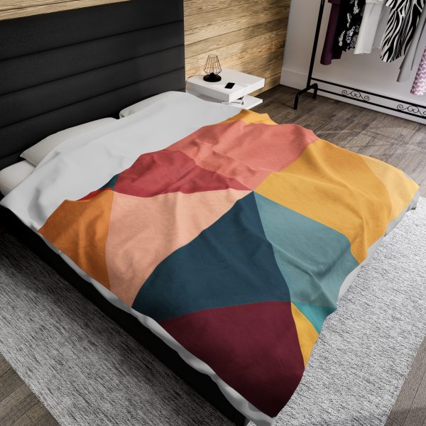 Soft Geometric Pyramid 03 - Velveteen Plush Blanket - Image 5