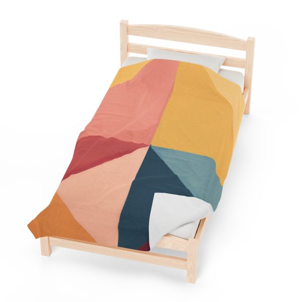 Soft Geometric Pyramid 03 - Velveteen Plush Blanket - Image 6