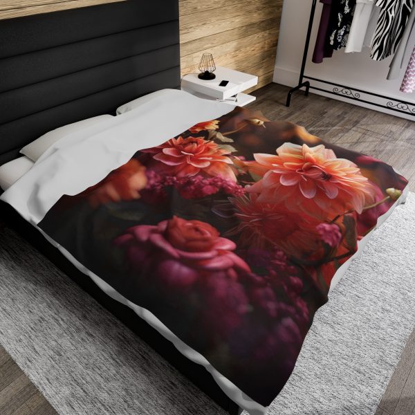 Bright Fantasy Floral 02 - Velveteen Plush Blanket - Image 5