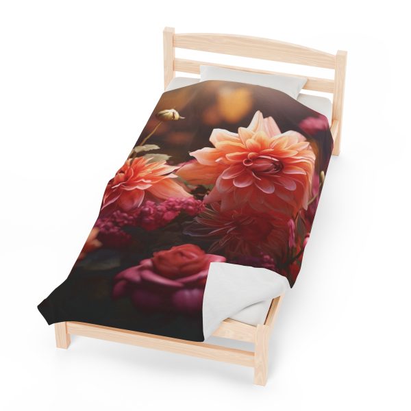 Bright Fantasy Floral 02 - Velveteen Plush Blanket - Image 6