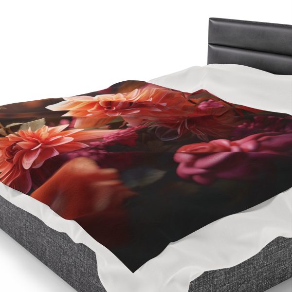 Bright Fantasy Floral 02 - Velveteen Plush Blanket - Image 7