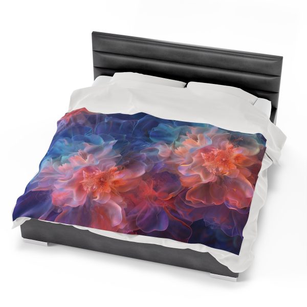 Floral Nebula 09 - Velveteen Plush Blanket