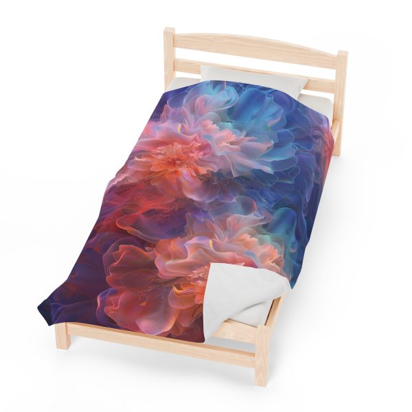 Floral Nebula 09 - Velveteen Plush Blanket - Image 6