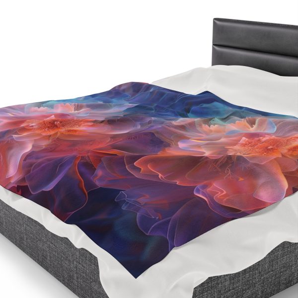 Floral Nebula 09 - Velveteen Plush Blanket - Image 7