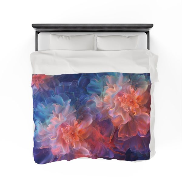 Floral Nebula 09 - Velveteen Plush Blanket - Image 8