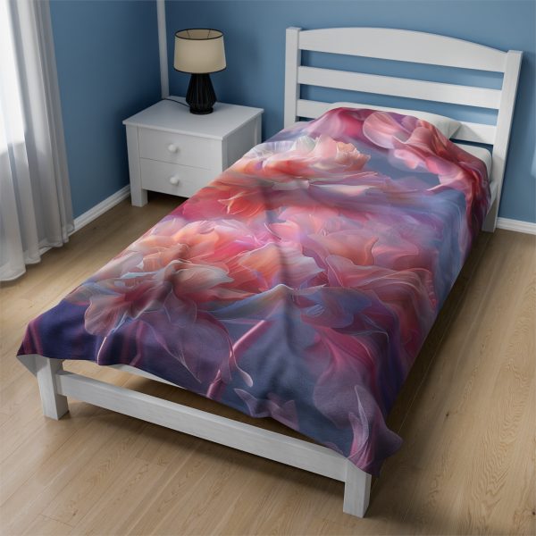 Floral Nebula 03 - Velveteen Plush Blanket - Image 4