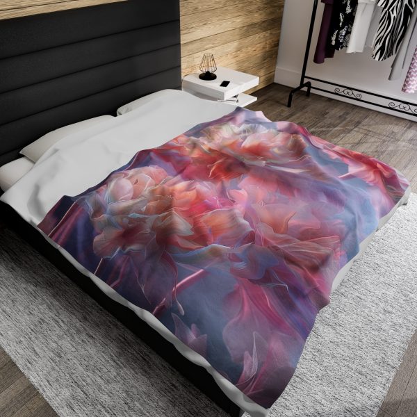 Floral Nebula 03 - Velveteen Plush Blanket - Image 5