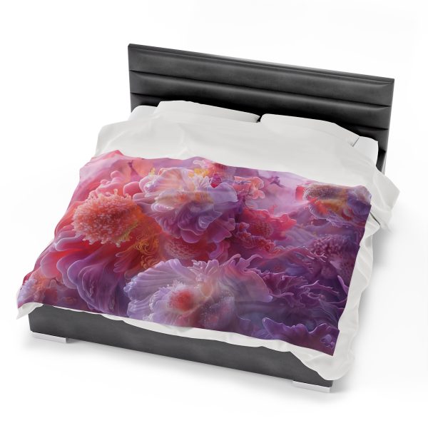 Floral Nebula 05 - Velveteen Plush Blanket