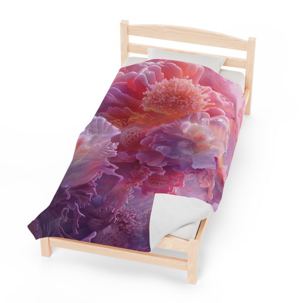 Floral Nebula 05 - Velveteen Plush Blanket - Image 6