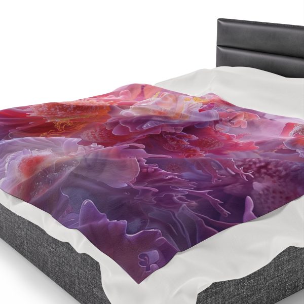 Floral Nebula 05 - Velveteen Plush Blanket - Image 7