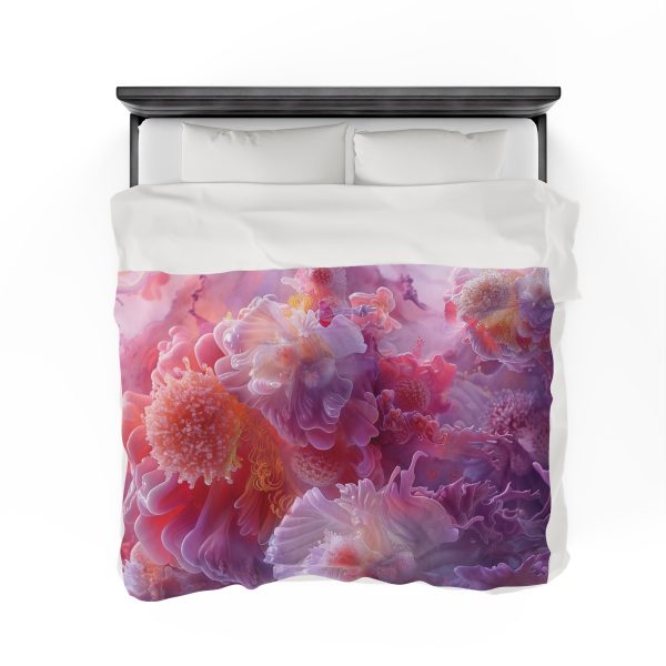 Floral Nebula 05 - Velveteen Plush Blanket - Image 8