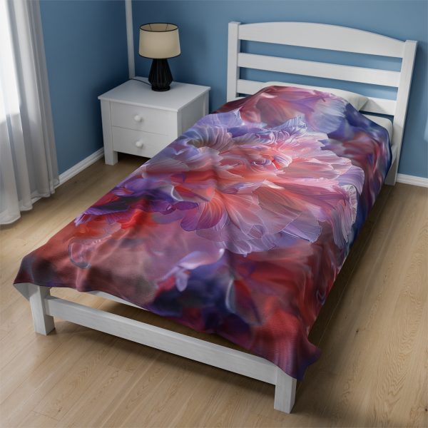 Floral Nebula 07 - Velveteen Plush Blanket - Image 4