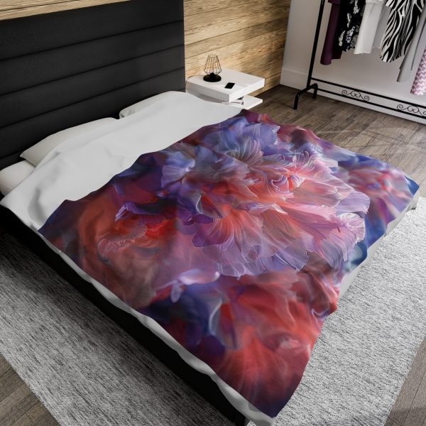 Floral Nebula 07 - Velveteen Plush Blanket - Image 5