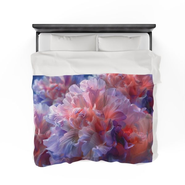 Floral Nebula 07 - Velveteen Plush Blanket - Image 8