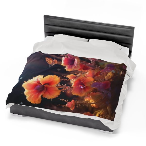 Bright Fantasy Floral 01 - Velveteen Plush Blanket