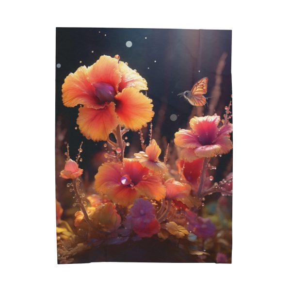 Bright Fantasy Floral 01 - Velveteen Plush Blanket - Image 2