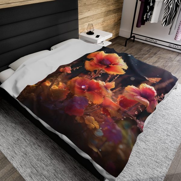 Bright Fantasy Floral 01 - Velveteen Plush Blanket - Image 5